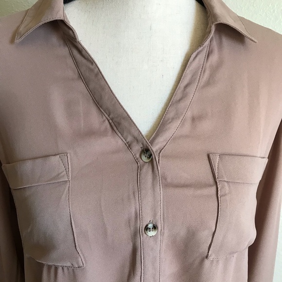 Sheer Open Back Button Up Blouse - Picture 4 of 6